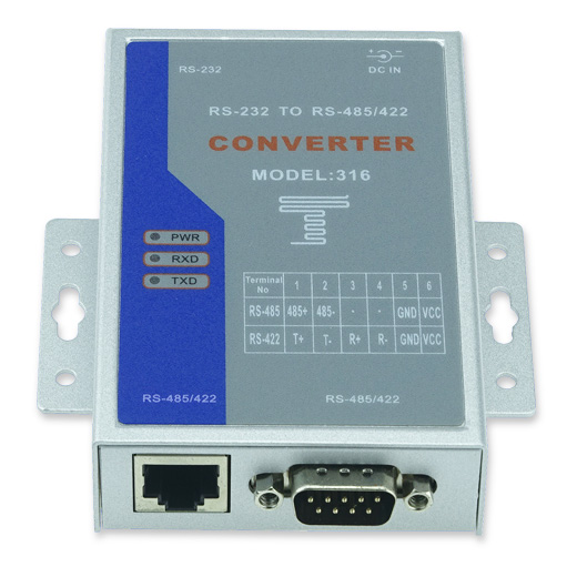 Active lightning protection RS-232 to RS/485/422 converter