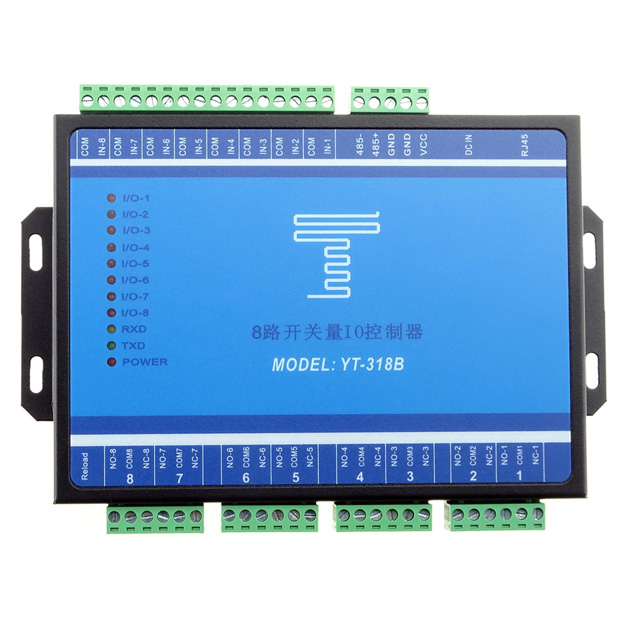 Industrial grade optical isolation 8-way IO controller (RS485 communication)