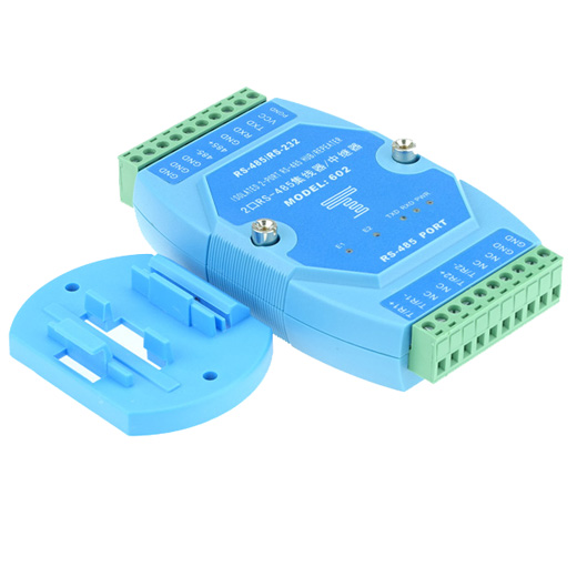 Industrial grade optical isolation 2-port RS485 hub