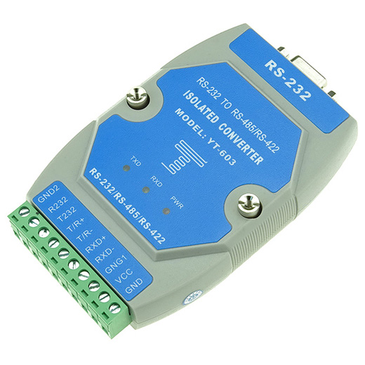 Industrial grade optical isolated RS232 to RS485/422 converter