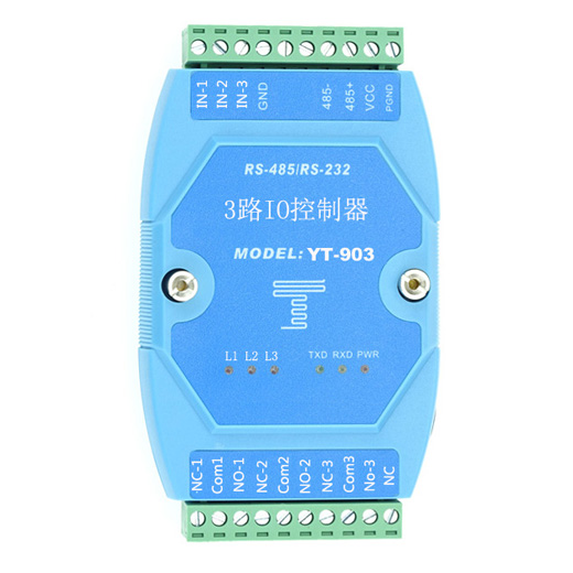 Industrial grade optical isolation 3-way IO controller (RS485 communication)